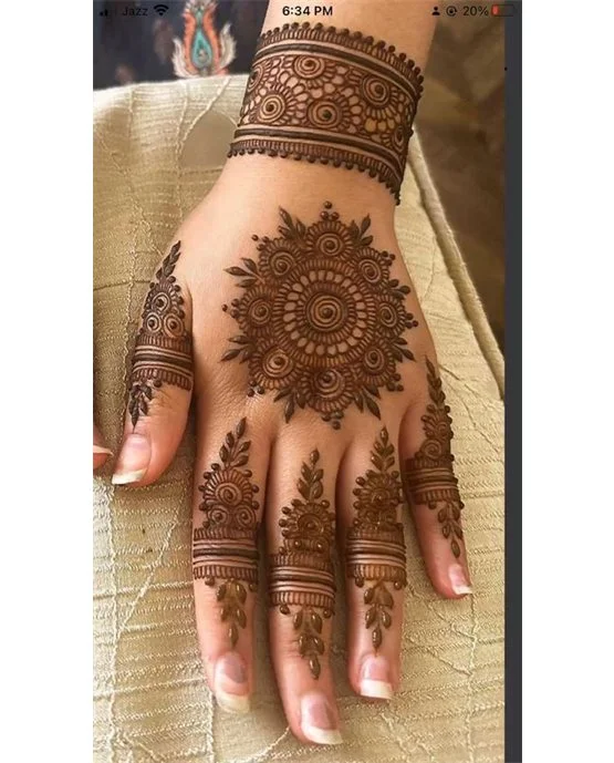 Petal And Peacock Radiant Back Hand Mehndi Design Inspiration